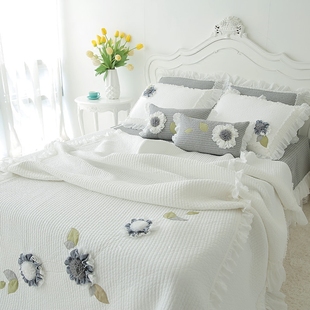 纯棉夏天韩式 韩国代购 双人空调被四件套夏凉被薄被床上用品套件