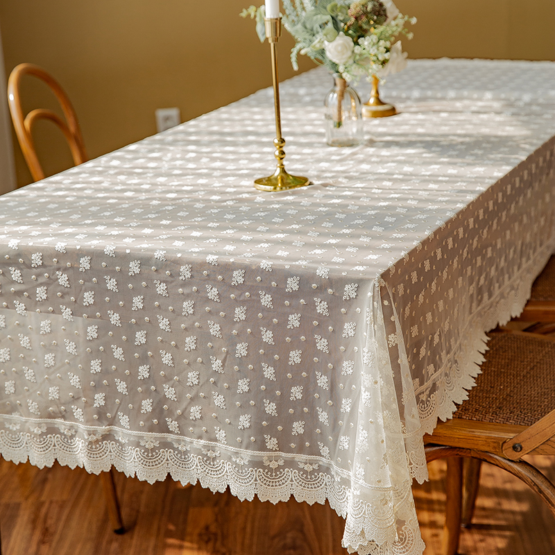 【推介款】初异秀设计款 餐桌布艺桌布 茶几蕾丝台布 电视柜盖巾