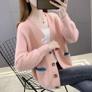 针织开衫女2025新款秋冬季外穿宽松慵懒风小个子短款毛衣外套上衣