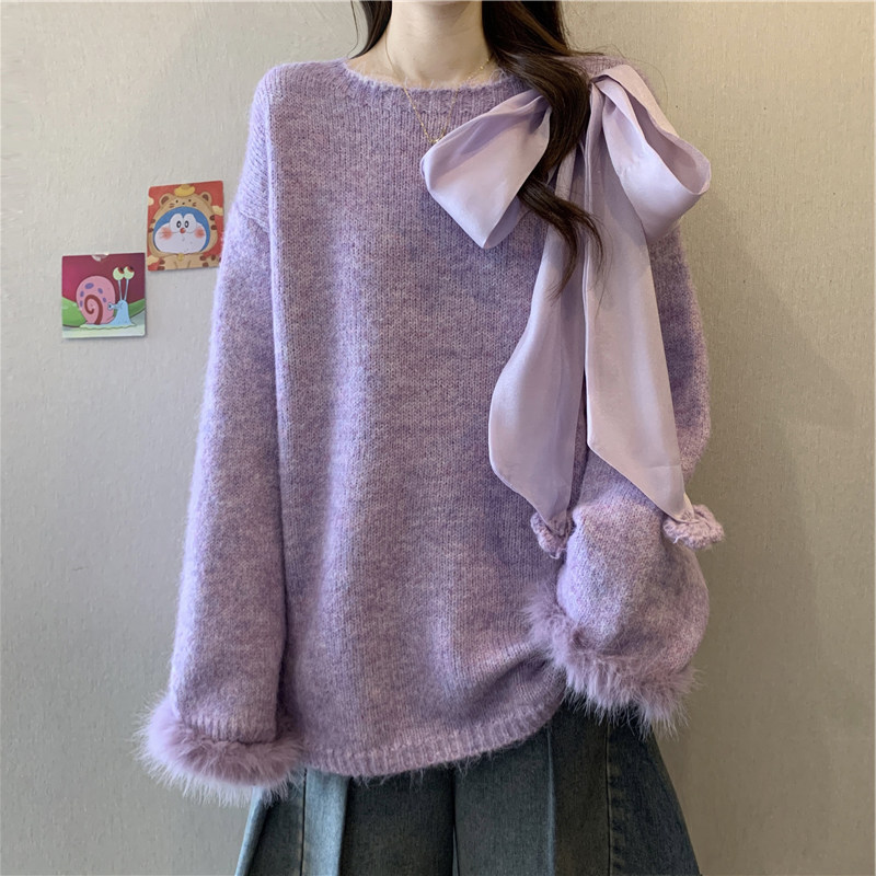 毛衣针织衫女秋冬2025新款高级设计感小众大码胖mm打底衫内地上衣