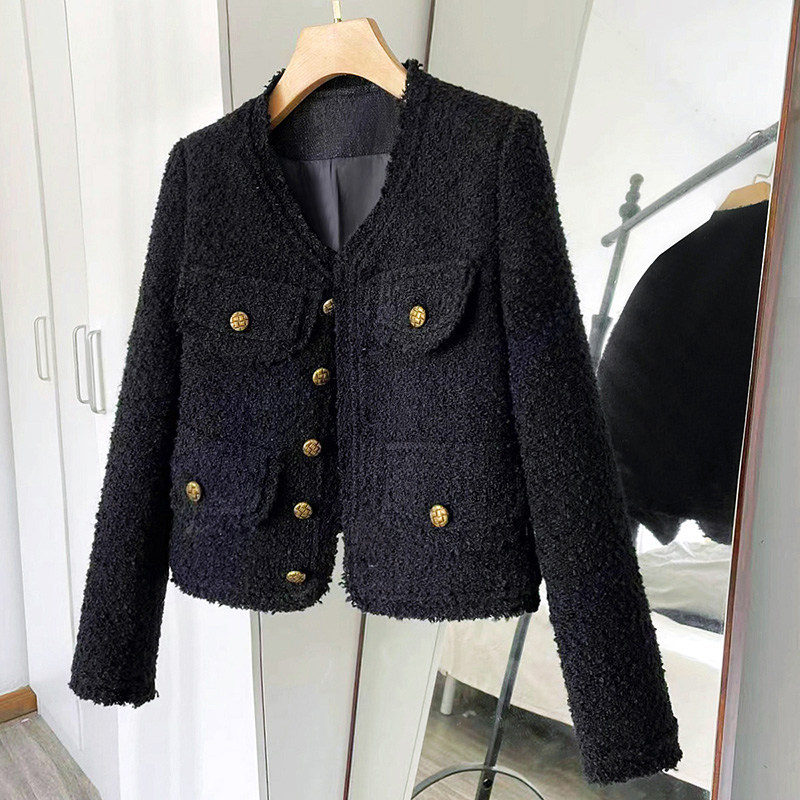 小香风外套女秋冬季加厚2025新款高级感小个子粗花呢休闲夹克上衣