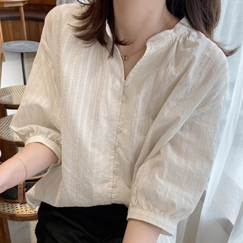 棉麻衬衫女短袖夏季薄款2025年新款白色设计感小众衬衣小个子上衣