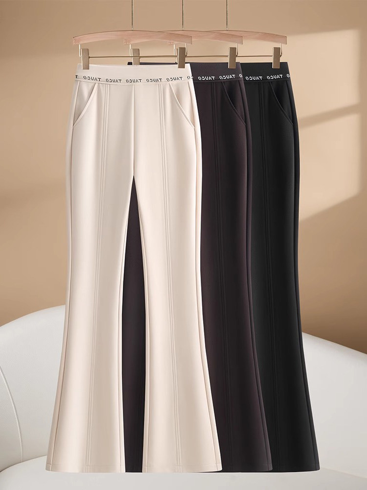 微喇西装裤女春秋薄款2025新款高腰垂感直筒显瘦小个子休闲喇叭裤