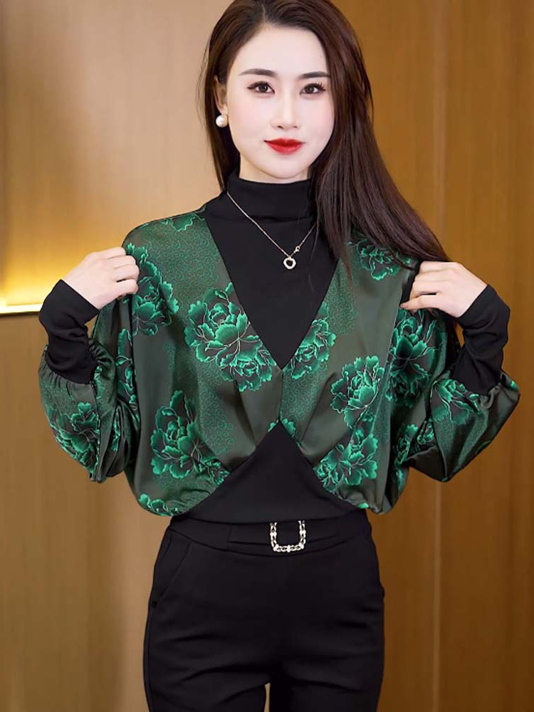 假两件长袖t恤女春秋2025新款设计感小众宽松显瘦打底衫内搭上衣