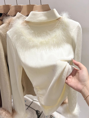 半高领挂脖毛衣女秋冬季2025新款内搭时尚洋气外穿针织打底衫上衣