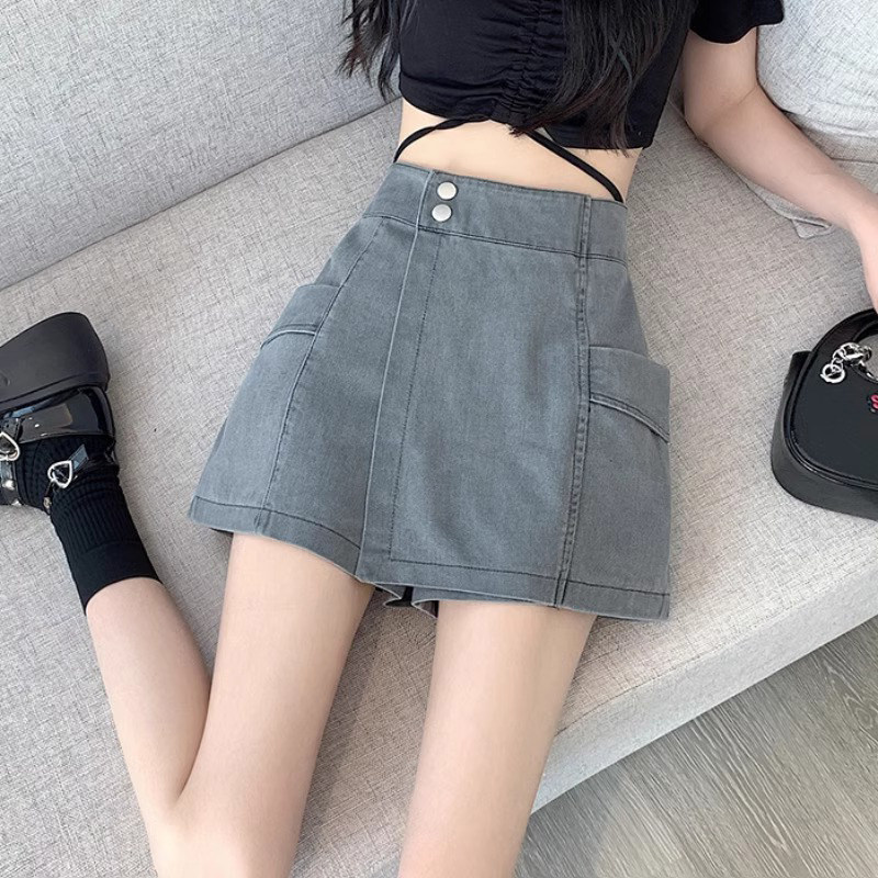 牛仔半身裙女士夏季2025新款高腰显瘦a字短裙小个子不规则裙裤子