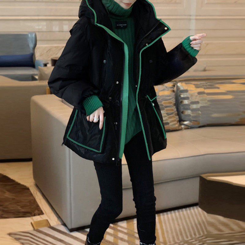 羽绒棉服女冬季加厚2025年新款大码中长款棉衣棉袄黑色派克服外套