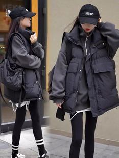 羽绒棉马甲女秋冬季外穿2025新款加厚时尚中长款坎肩马夹背心外套