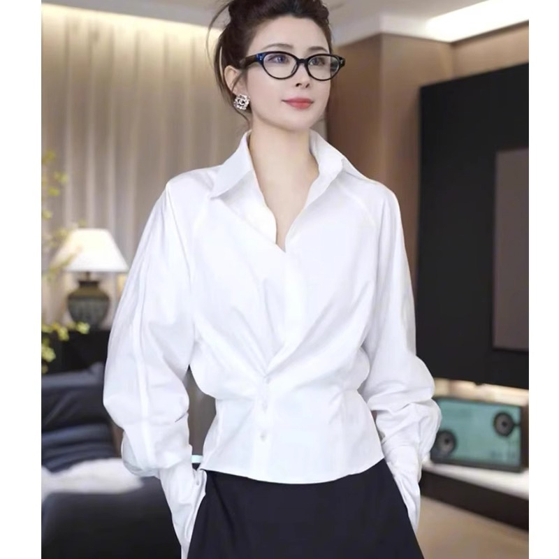 法式白色衬衫女长袖春秋2025新款高级感轻奢减龄时尚洋气衬衣上衣