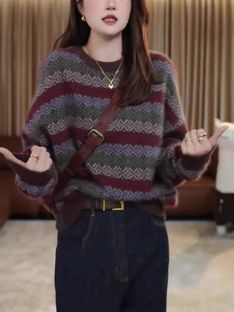 毛衣女秋冬季2025新款宽松外穿慵懒风内搭时尚洋气针织打底衫上衣