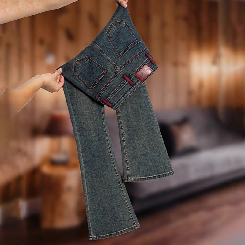 微喇牛仔裤女春秋2025年新款高腰修身显瘦小个子阔腿喇叭马蹄裤子,女装/女士精品,牛仔裤,淘宝优惠券,粉丝福利购,淘宝优惠卷