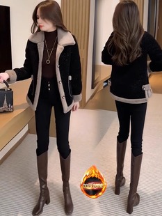 毛呢外套女秋冬季2025新款加绒加厚高级感小个子短款黑色呢子大衣