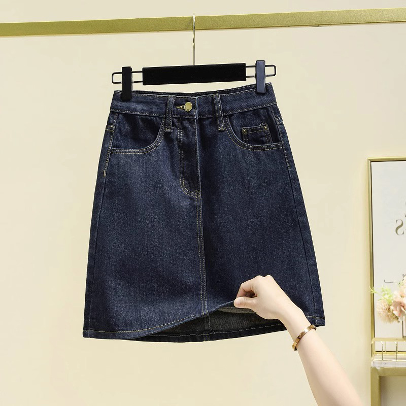 牛仔半身裙女夏季薄款2025新款高腰大尺码显瘦a字短裙小个子包臀