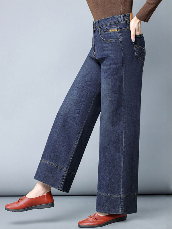 覆古直筒牛仔裤女春秋2025新款高腰垂感宽松显瘦小个子休闲阔腿裤