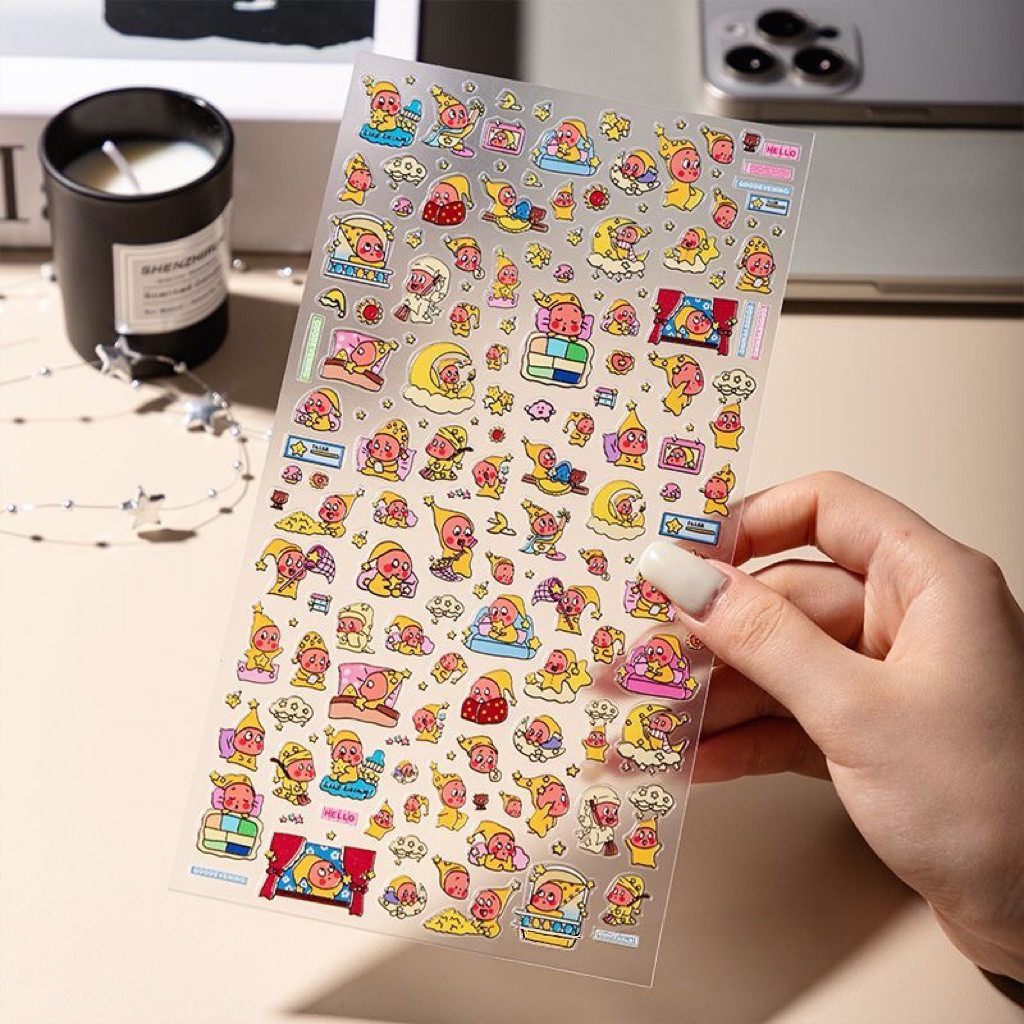 爆款可爱星星人大尺寸浮雕贴纸手账手机壳diy卡通可爱贴画防水酷,彩妆/香水/美妆工具,美甲工具,淘宝优惠券,粉丝福利购,淘宝优惠卷