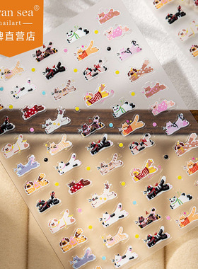 腊肠小狗jel浮雕立体ycat美甲贴纸定制JC玩偶毛茸diy手账相机贴纸