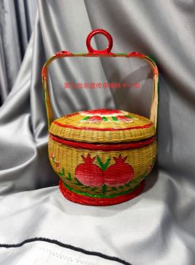 潮汕传统婚庆用品财丁兴旺石榴双喜花篮特大号 直径31cm 高度42cm