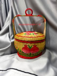 潮汕传统婚庆用品财丁兴旺石榴双喜花篮特大号 直径31cm 高度42cm