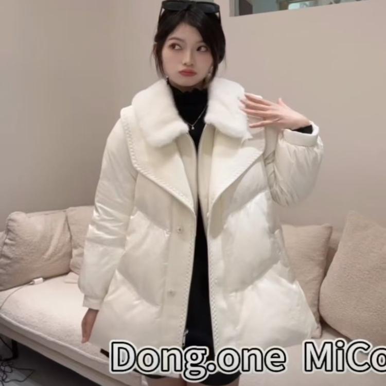 欧洲站2024冬季新款中长款羽绒服