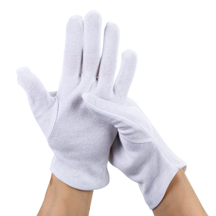 纯棉白手套礼仪珠宝文玩盘珠劳保安工作业开车春秋夏薄款男女吸汗