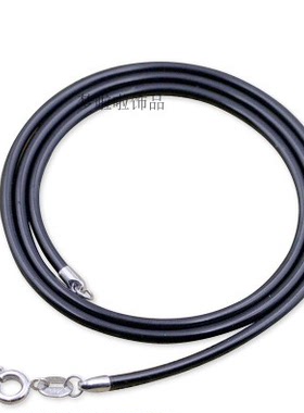 银色男女短款锁骨扁平皮绳项链