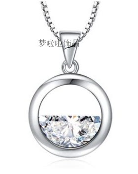 半圆形韩版甜美风锆石礼物吊坠