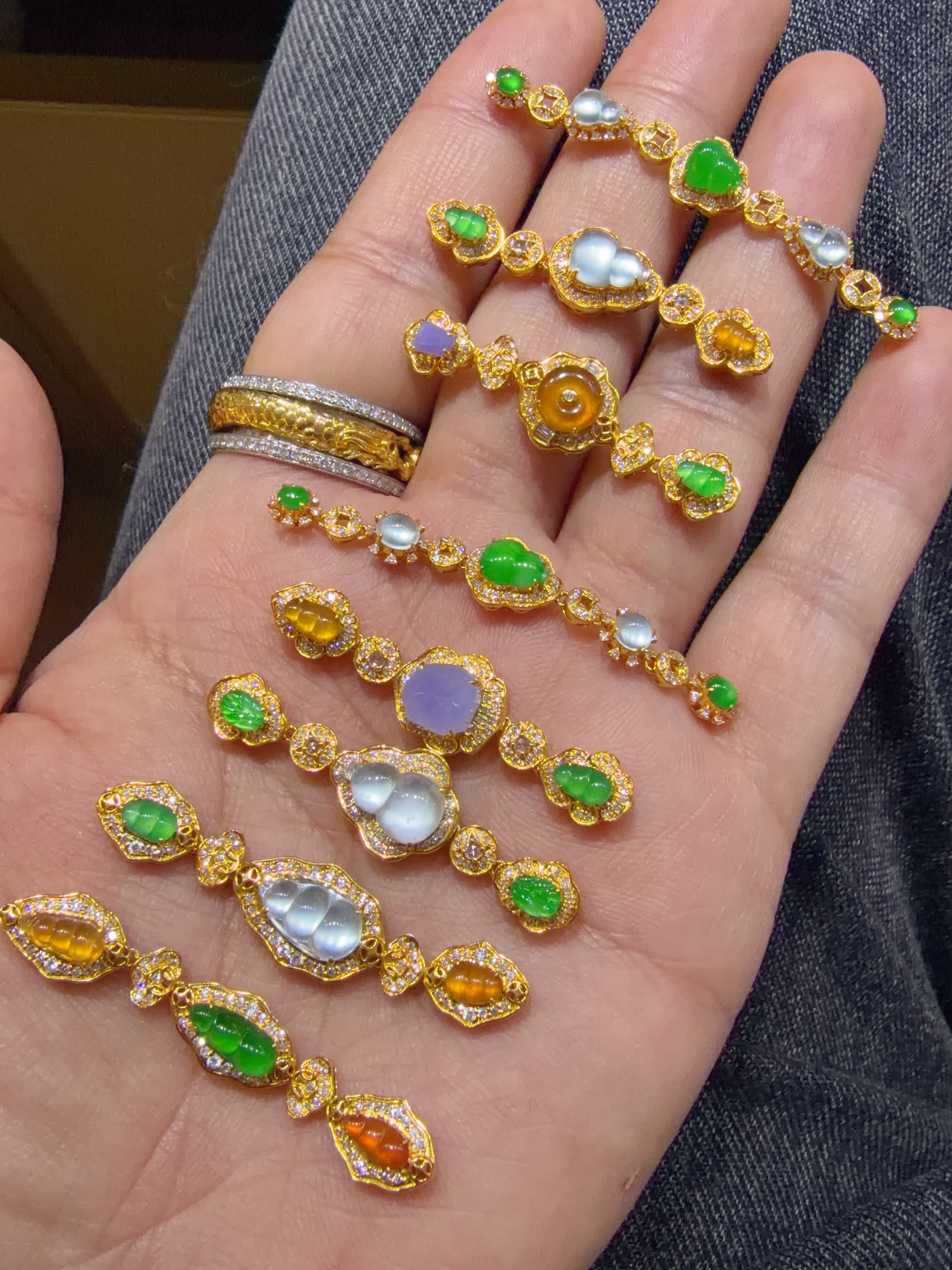 18K金镶翡翠盘缠手链半成品diy配件三连五联足金盘缠翡翠手串定制,珠宝/钻石/翡翠,手链/手串,淘宝优惠券,粉丝福利购,淘宝优惠卷