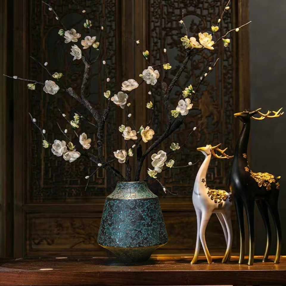 复古陶瓷花瓶新中式禅意花插摆件景德镇家居客厅玄关桌电视柜茶几,家居饰品,花瓶,淘宝优惠券,粉丝福利购,淘宝优惠卷