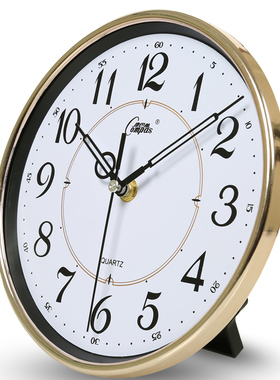 新品康巴丝8英寸钟表卧室台钟时尚静音挂钟客厅钟表台挂两用座钟