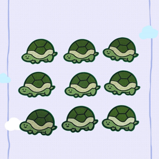 可爱卡通小乌龟图案精美刺绣布贴衣服破洞补丁贴个性 饰贴自粘 装