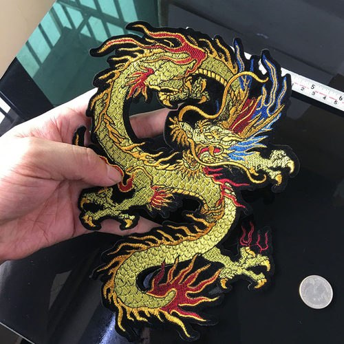 龙刺绣背胶高档飞龙辅料中国旗袍
