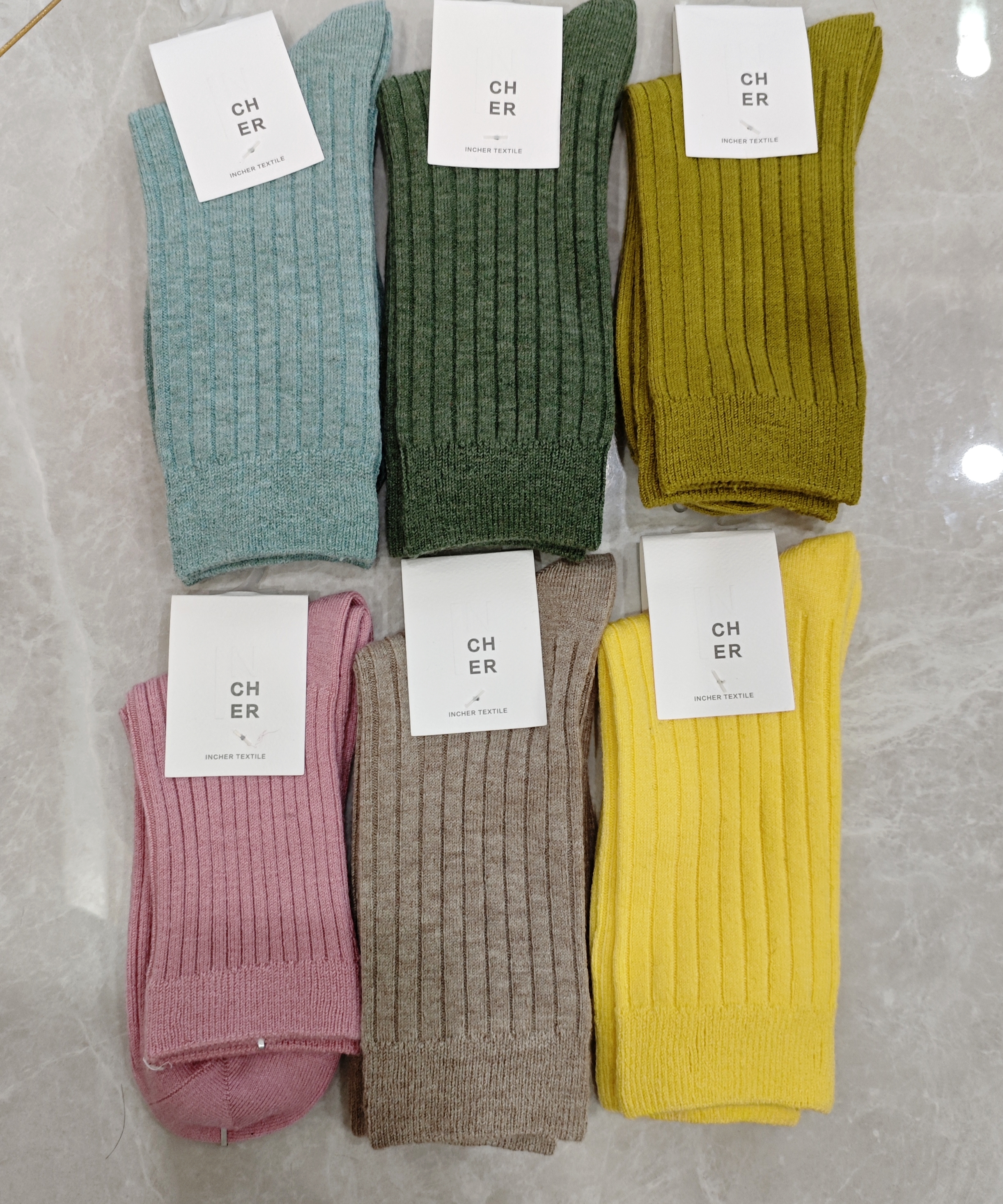 日韩系羊毛袜女袜秋冬季暖色系纯色简约双针长筒袜厚实保暖堆堆袜