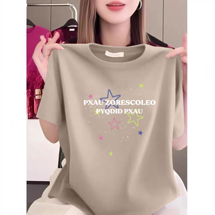 圆领短袖 女大码 休闲上衣 文艺休闲T恤衫 外贸出口清仓100%纯棉夏装