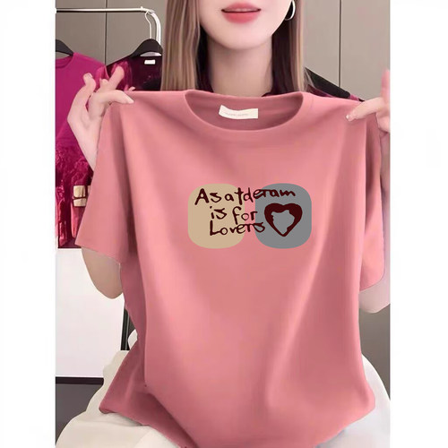 100%纯棉夏季气质短袖T恤女上衣