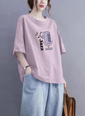 100%纯棉上衣短袖女t恤潮