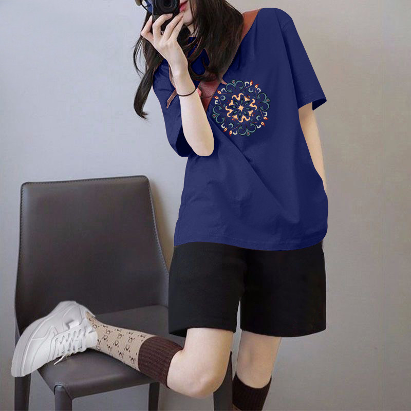 外贸出口清仓100%纯棉夏短袖休闲时尚运动套装女高级感舒适两件套