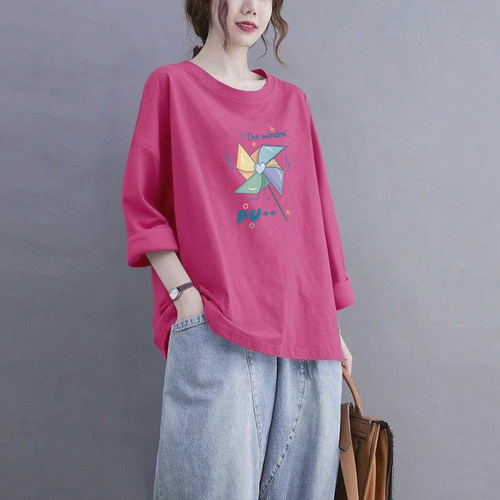 100%纯棉休闲大码气质上衣女t恤