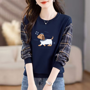 外贸品牌清仓纯棉长袖 卫衣女秋冬休闲宽松显瘦打底气质上衣潮 时尚