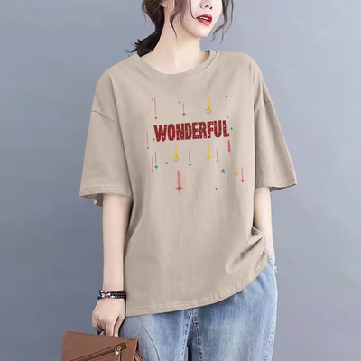 100%纯棉短袖t恤女半袖上衣夏