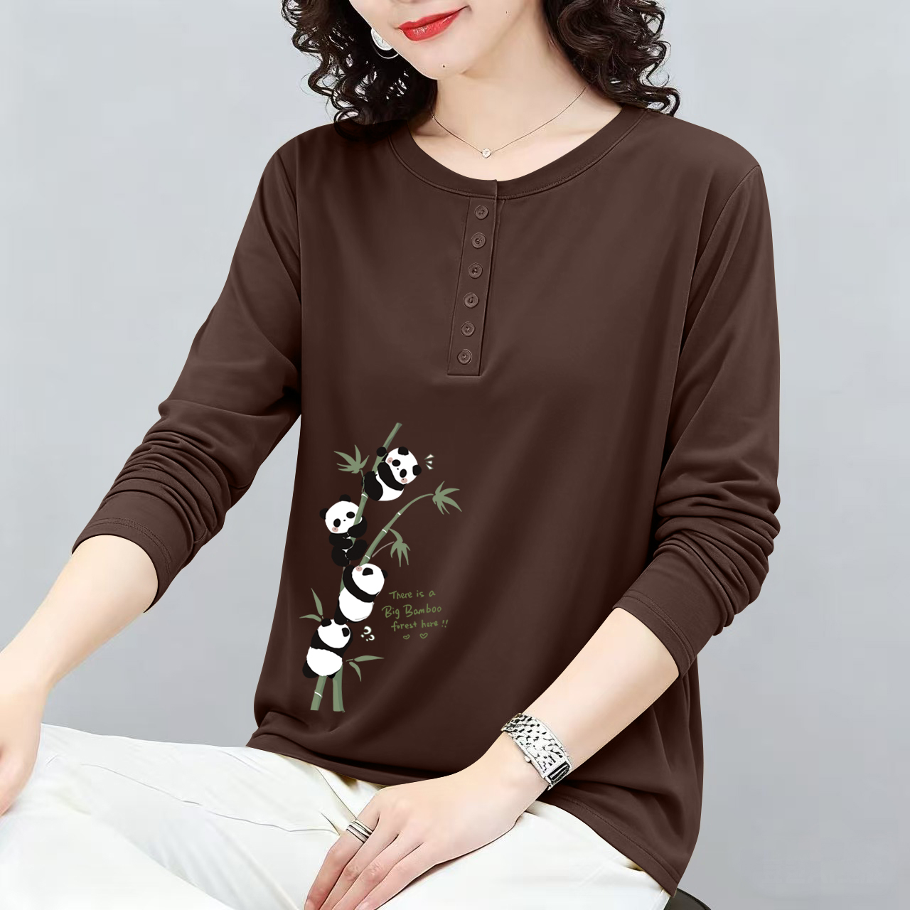 100%纯棉秋冬气质长袖打底衫上衣