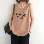 外贸出口清仓100%纯棉夏无袖 t恤女休闲百搭2025新款 背心吊带上衣