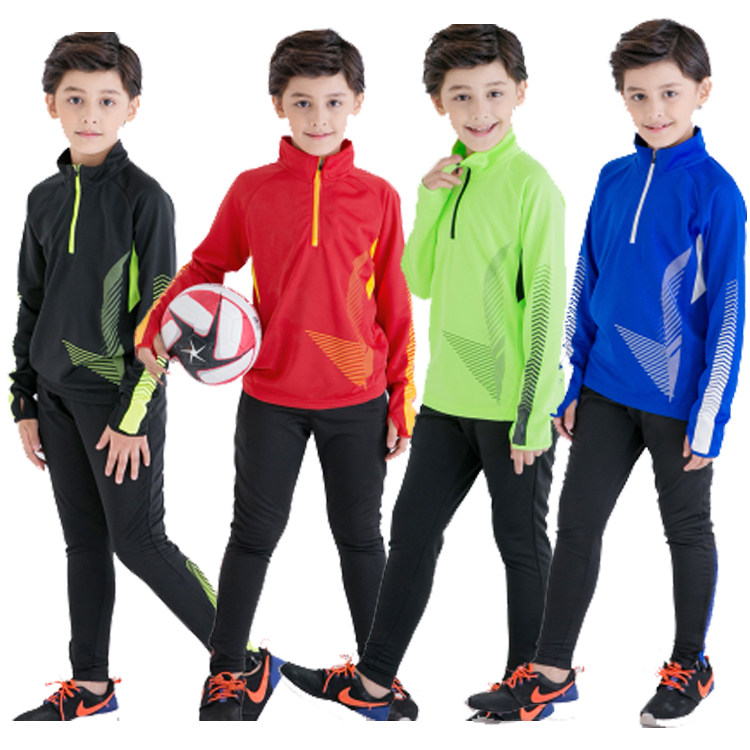 包邮长袖足球服儿童训练服套装学生跑步运动服休闲通用春秋款定制