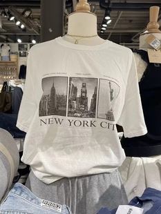 型短袖 复古纽约City印花大版 bmT恤宽松休闲上衣女 Girl美式 Brandy