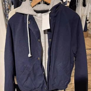 棉服bm休闲百搭外套上衣 复古假两件加厚连帽工装 Brandy Girl美式