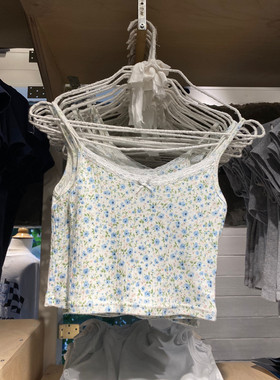 Brandy Girl新款甜美复古碎花吊带上衣bm蕾丝花边内搭背心女潮