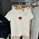 Brandy 显瘦纯欲上衣女 T恤bm修身 Girl美式 复古辣妹爱心刺绣短袖