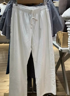 Brandy Girl美式复古纯色松紧腰休闲裤bm风宽松显瘦百搭阔腿裤女