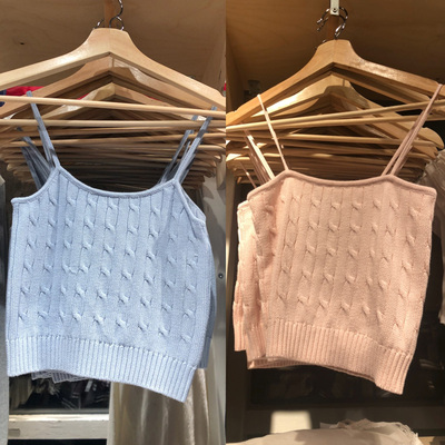 Brandy Girl新款麻花针织吊带衫bm风纯色内搭外穿上衣背心女潮