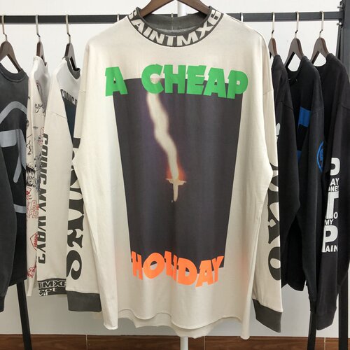SAINT MICHAEL A CHEAP HLDY燃烧之手闪电长袖复古男女款潮牌