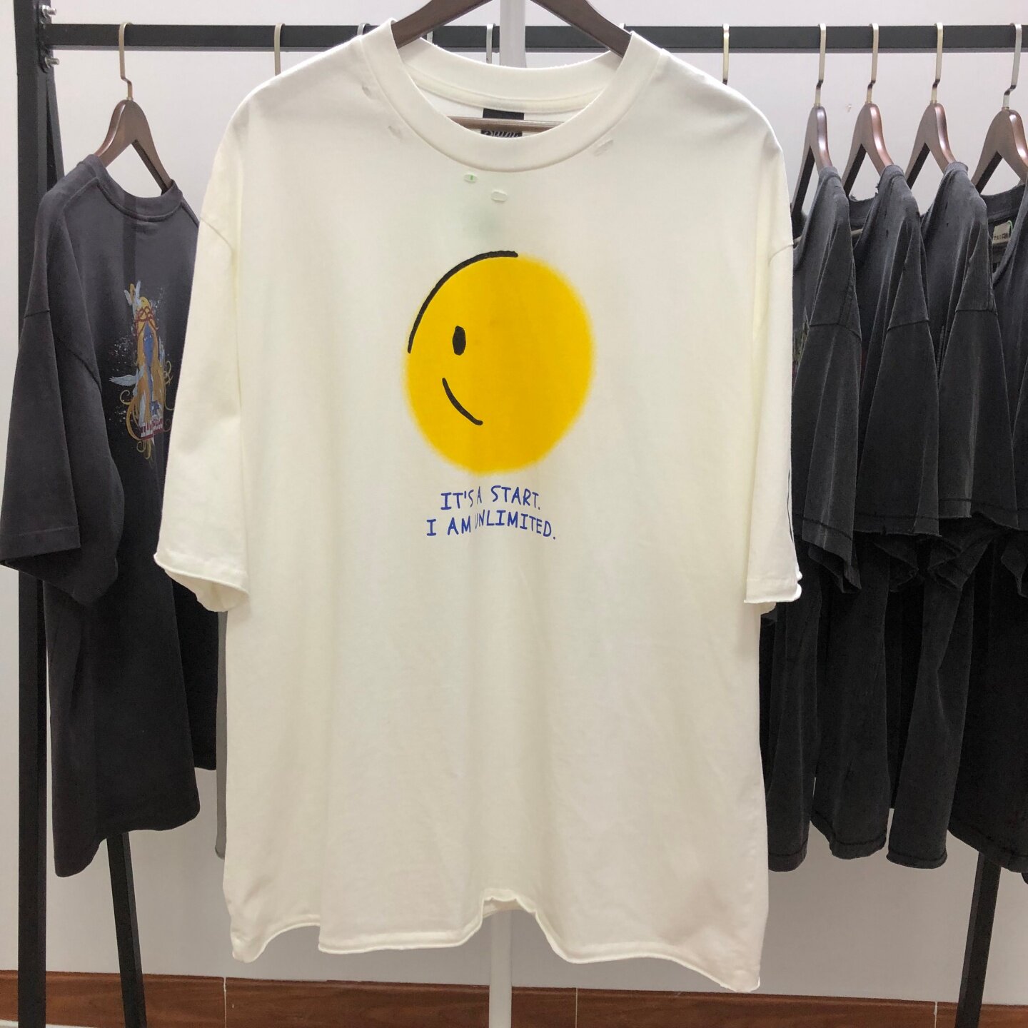 Saint Michael x 藤原浩联名IT'S A START限定洗水短袖T恤男女潮